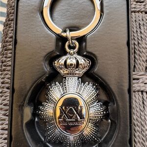 John Varvatos Silver Keychain In Box - never used